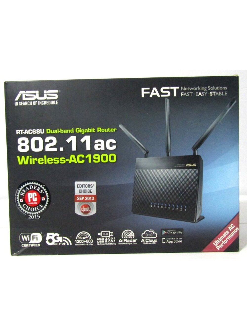 ASUS RT-AC68U AC1900 Dual-Band Wireless WiFi Gigabit Router 2.4GHz 5.0GHz